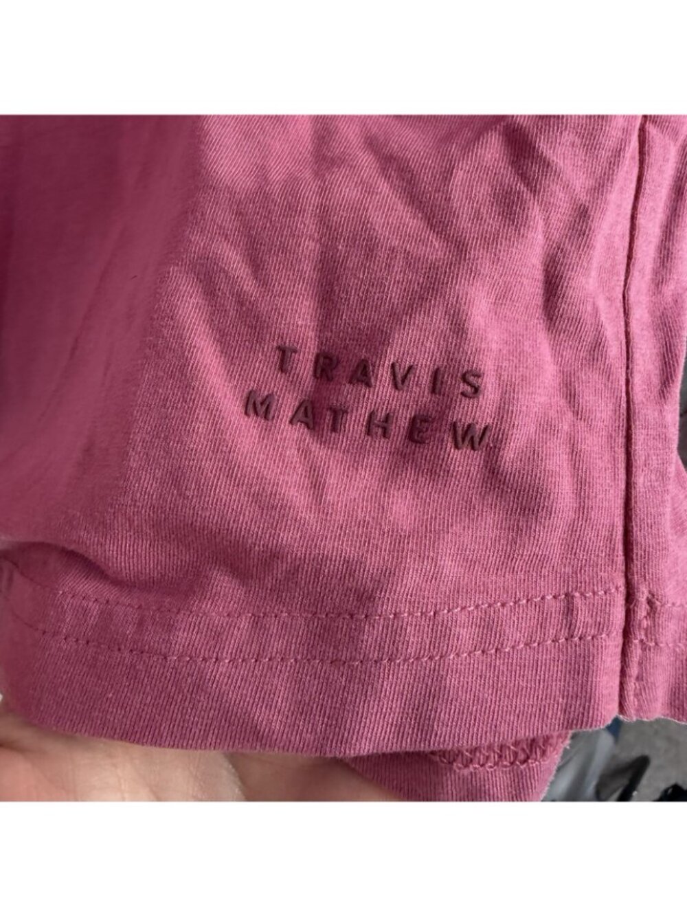 TravisMathew Men Mauve Pink Crew Neck T-Shirt Medium Modal Cotton Golf Flaw - Picture 7 of 9